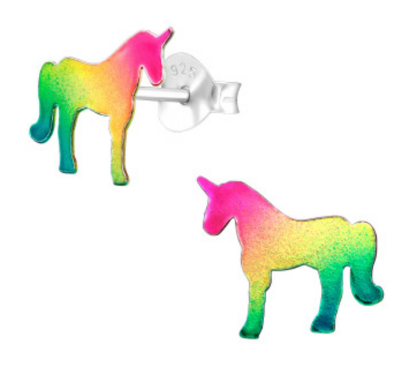 Kids rainbow unicorn stud earring