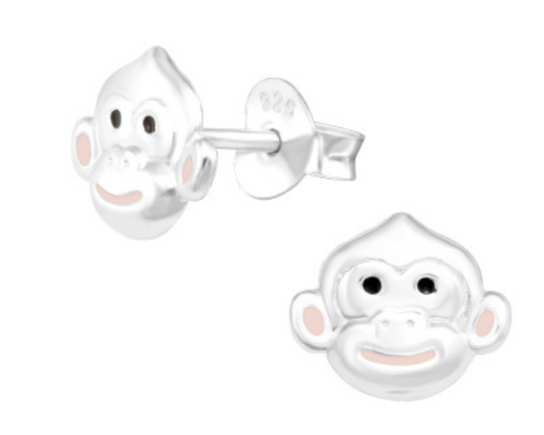 Kids Slver monkey stud earrings
