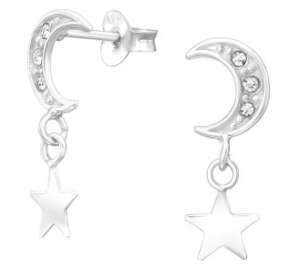 Kids moon and star stud/drop Earrings