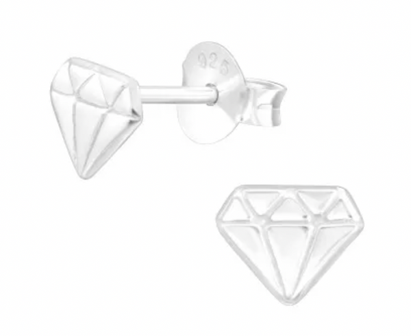Kids Diamond Silver Stud Earrings