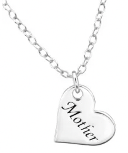 Mother and Daughter Silver Necklace