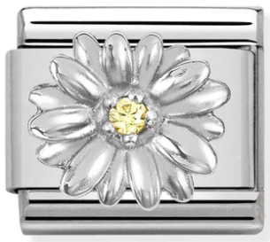 Nature - Daisy with CZ Silver Charm