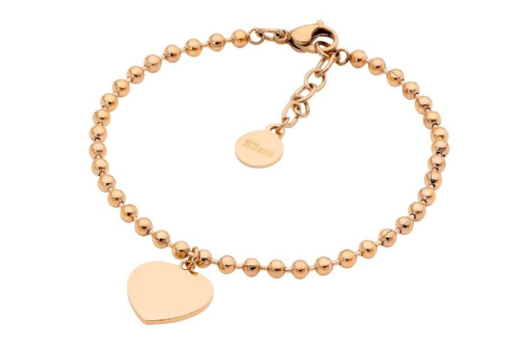Ball Chain Bracelet w/ Flat Heart Charm