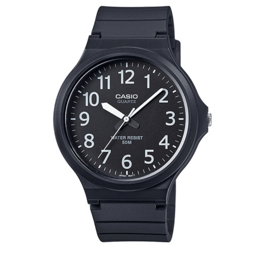 Casio Gents Analogue Black/White Resin Watch