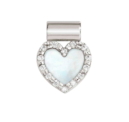 Seimia White Mother of Pearl Heart Pendant