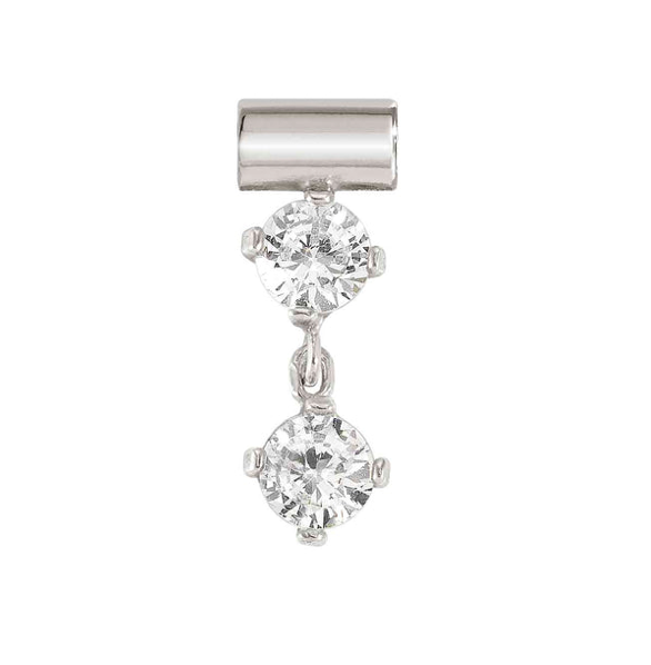 Seimia - White CZ Drop Silver Pendant
