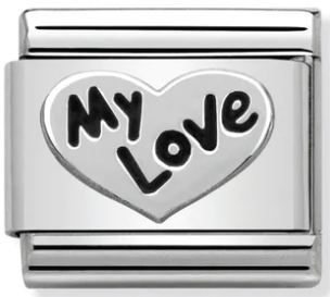 Love - My Love Heart Silver Charm