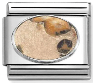 Hard Stone - Leopard Jasper Matte Stone Silver Charm