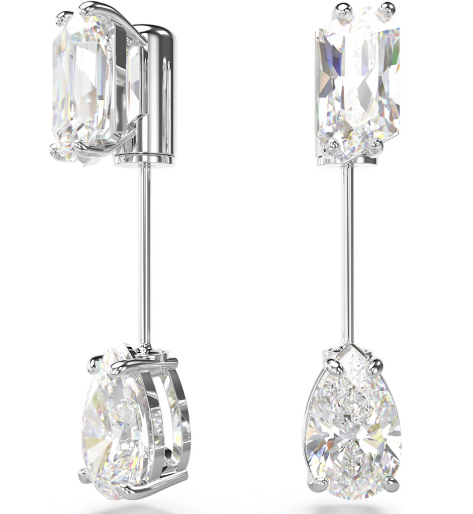 Mesmera Mixed Cut Clear Bar Earrings