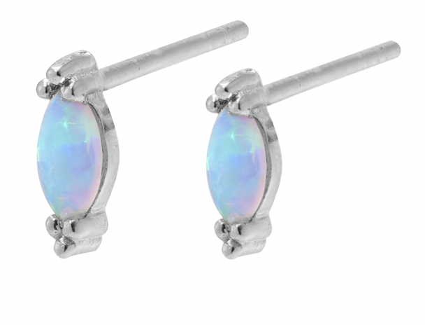 Blue Opalite Oval Stud Earrings - 2 colours