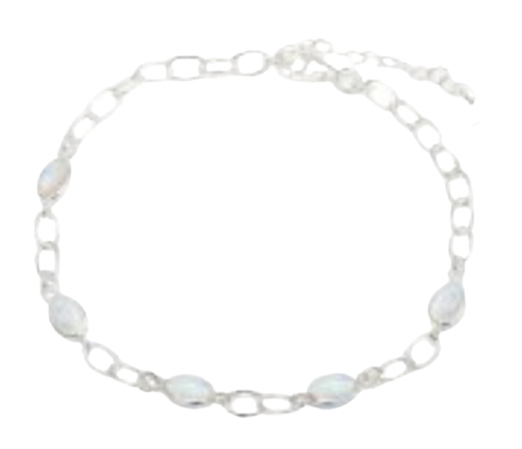 Oval Opalite White Bracelet