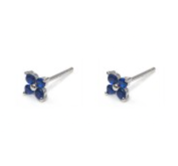 Coloured CZ Flower Stud Earring