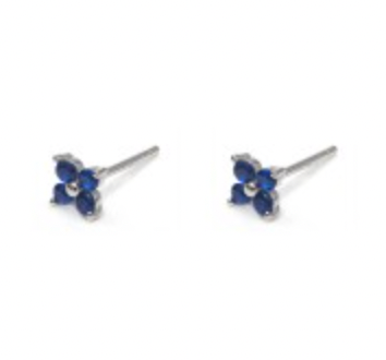 Coloured CZ Flower Stud Earring - 2 colours