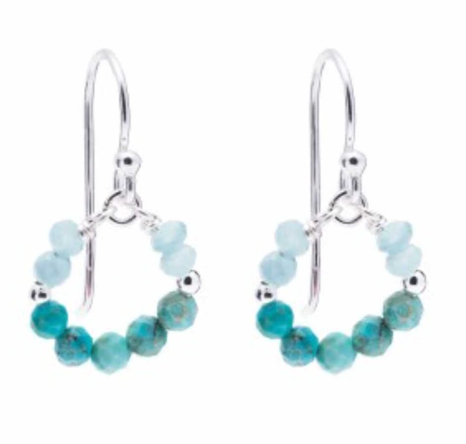 Coloured CZ Hoop Earring - 2 colours