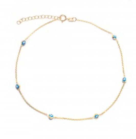 Anklet - 6 evil eyed anklet - 2 colours