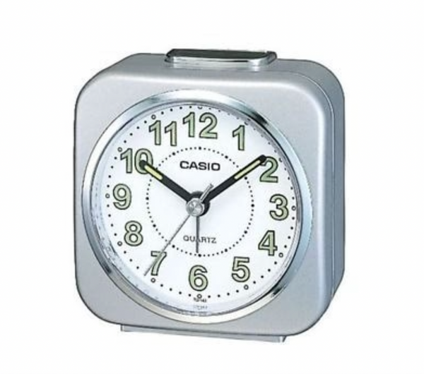 Casio Traveller's Analog Clock, Light, Alarm, SNOOZE FUNCTION, White Face - 3 colours