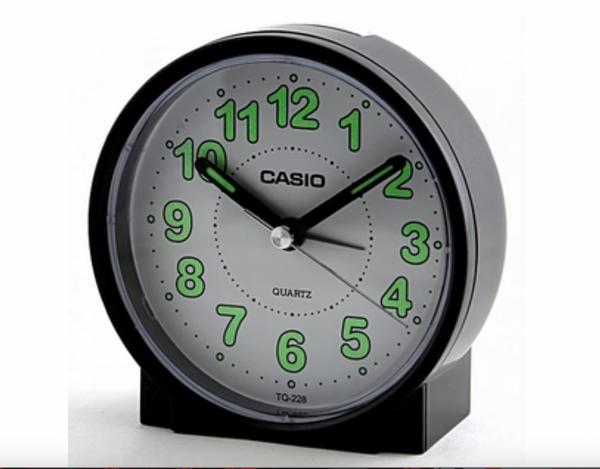 Casio Analog Clock Round Beeper Sound Alarm, White Face - 2 colours