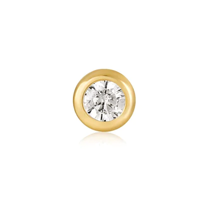 Ear Edit - Gold Sparkle Bezel Barbell Single Studs