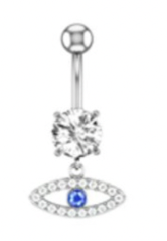 Crystal Evil Eye Belly Bar