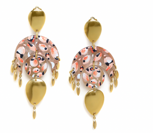 LEONA Cresent Shape Brownlip Earrings - 2 Designs