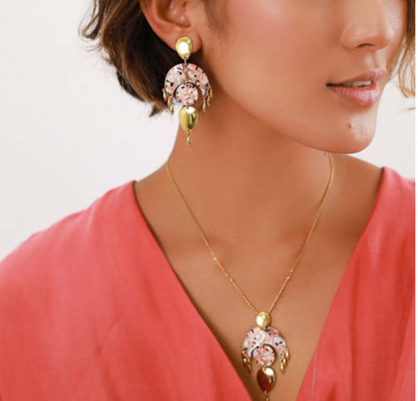 LEONA Cresent Shape Brownlip Earrings - 2 Designs