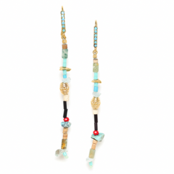 MARGAUX Crystallized Long Hook Earrings