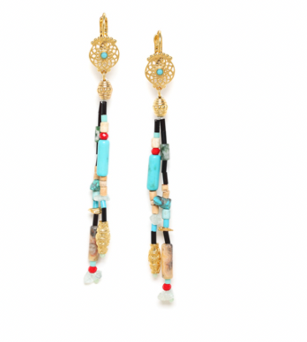 MARGAUX 2 Rows Long French Hook Earrings