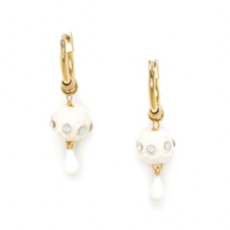 MALIA Small Creole Ecru Earrings