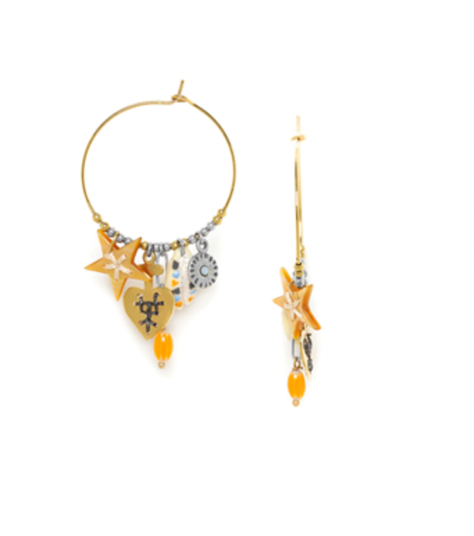 JUSTINE Creoles with Dangles Earrings