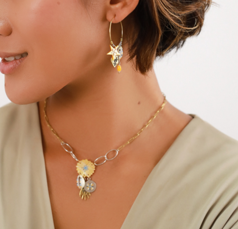 JUSTINE Creoles with Dangles Earrings