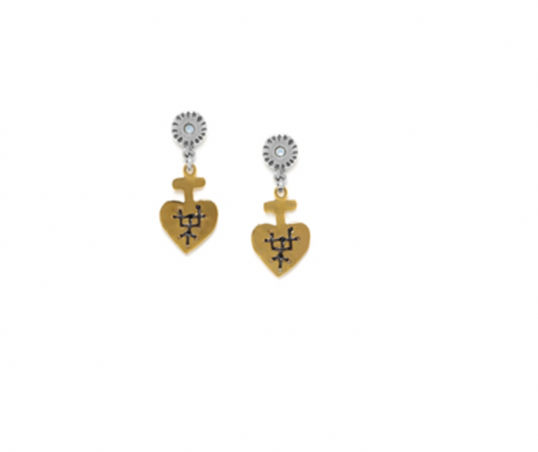 JUSTINE Heart Dangle Post Earrings