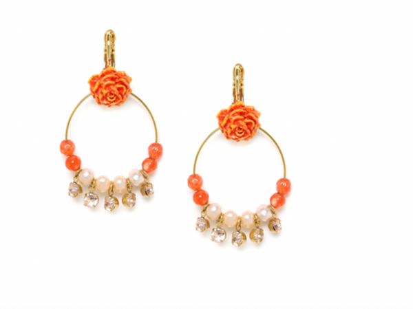 CLEA 5 Strass Dangle French Hook Earrings