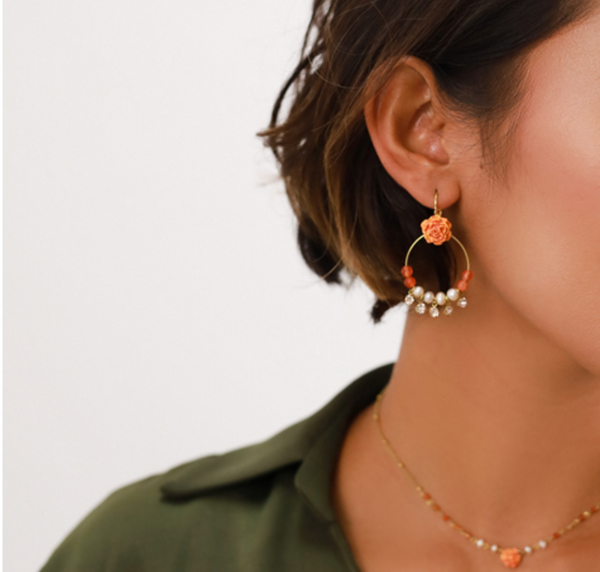 CLEA 5 Strass Dangle French Hook Earrings