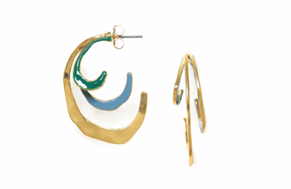 ALLEGRA Creole Blue Earrings