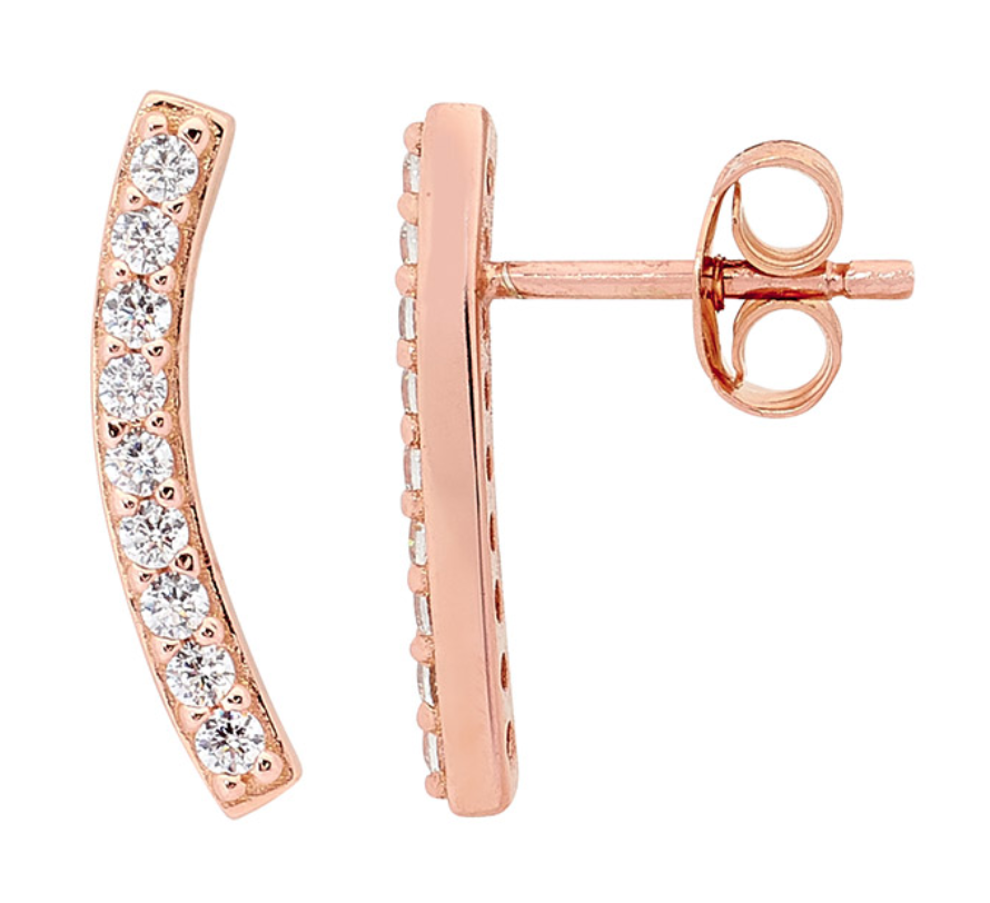 Curved CZ Earrings- 3 colours