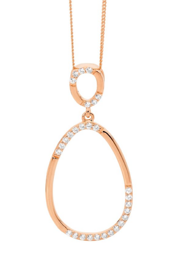 2x Oval Drop with CZs Earrings