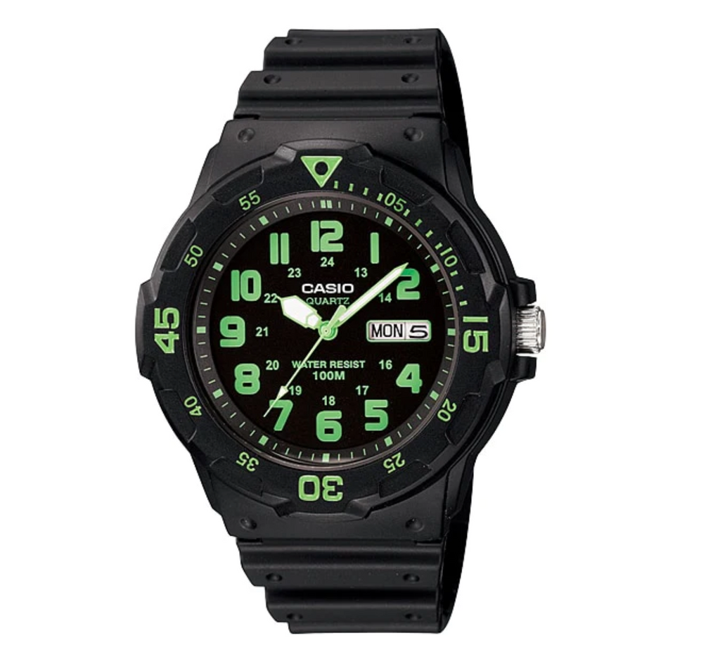Casio Unisex Black/Green Diver Watch