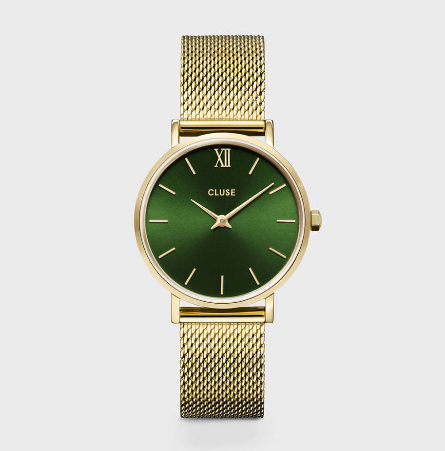 Minuit Mesh Green/Gold Watch