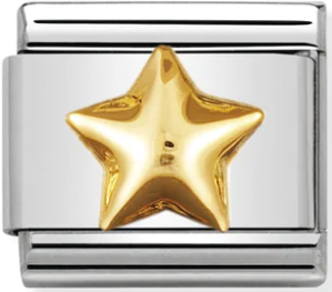 Symbols - Raised Star Gold Charm