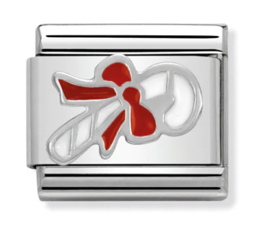 Christmas - Candy Cane Silver Charm