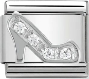 Symbols - Stiletto with CZ (High Heel) Silver Charm