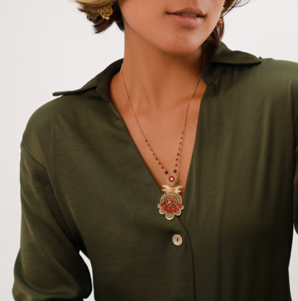 APPOLINE 3 Cherry Elements Short Necklace
