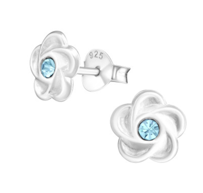Kids Flower with CZ Stud Earrings
