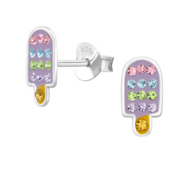 Kids Popsicle crystal Stud Earrings
