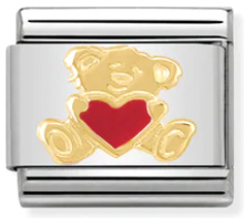 Love - Bear with Red Heart Gold Charm