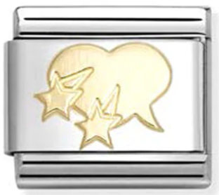 Love - Heart Speech Bubble Gold Charm