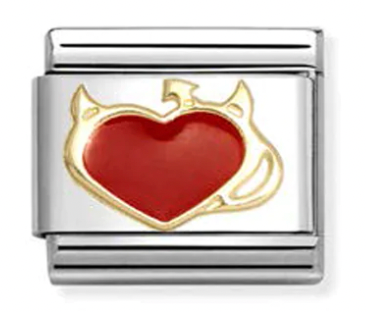 Love - Devil Heart Gold Charm