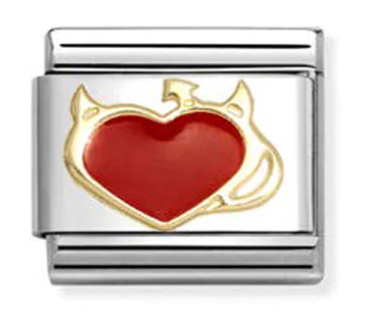 Devil Heart Gold Charm