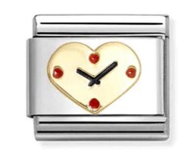 Love - Heart Clock Gold Charm