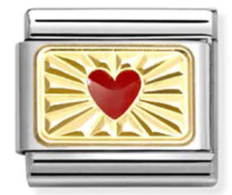 Etched - Red Heart Gold Charm